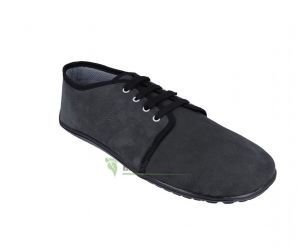 Barefoot Beda barefoot kožené boty s membránou - dark grey bosá