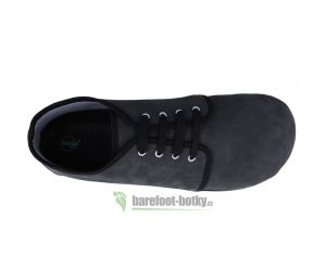 Barefoot Beda barefoot kožené boty s membránou - dark grey bosá