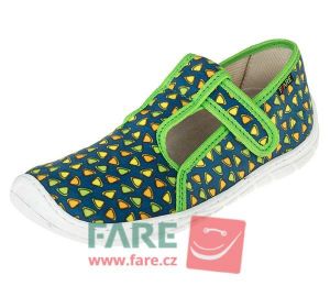 Barefoot Fare bare dětské papuče na suchý zip 5202431 bosá
