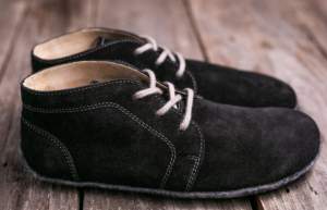 Lenka Barefoot kotníčkové kožené boty -černé