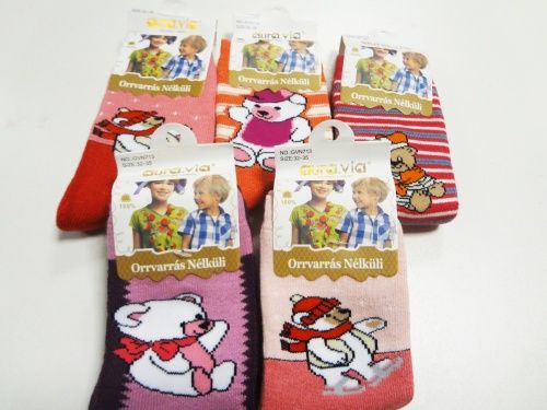 Barefoot Termo ponožky pro holky s medvídkem bosá