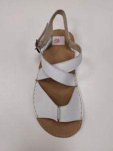 Barefoot kožené sandále bílé- normální šíře shora