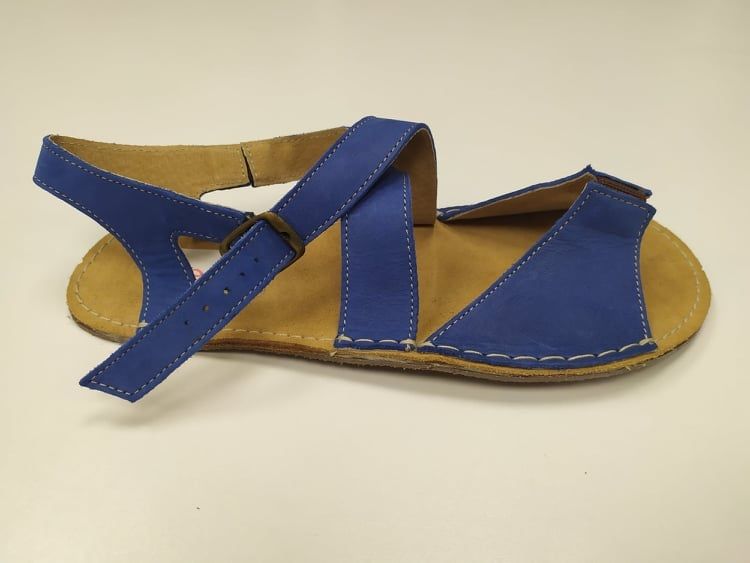 Barefoot kožené sandále modré