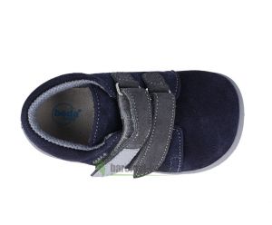 Barefoot Beda Barefoot Lucas s modro-šedé - celoroční boty s membránou bosá