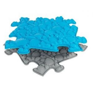 Ortopedická podlaha MUFFIK puzzle Lastury měkké | modré, šedé