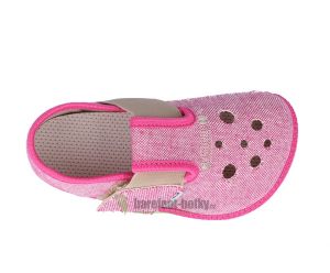 Pegres barefoot papuče BF03 růžové shora