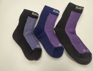 Dětské Surtex merino ponožky froté - tenké fialové