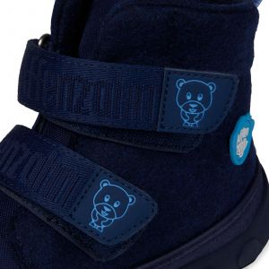 Dětské barefoot botičky Affenzahn Minimal Midboot Wool Bear - Blue detail
