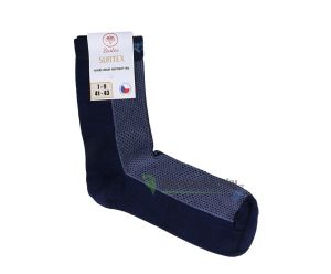 Surtex merino ponožky froté - tenké šedo-modré