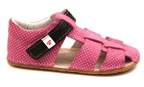 Ef barefoot sandálky - růžové s černou