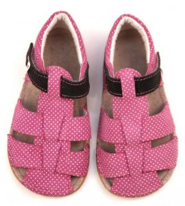 Ef barefoot sandálky - růžové s černou shora