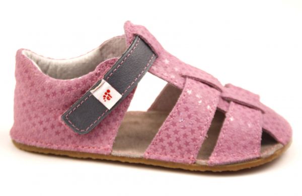 Ef barefoot sandálky - růžové s šedou