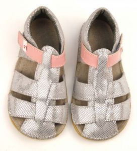 Ef barefoot sandálky - stříbrné shora