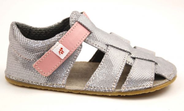 Ef barefoot sandálky - stříbrné