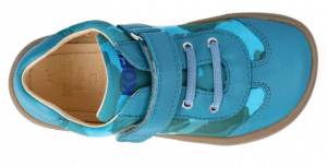 Barefoot tenisky KOEL4kids - Bernardo laces turquoise shora