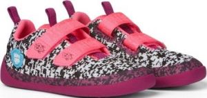 Dětské barefoot boty Affenzahn Lowcut Knit Flamingo-Black/White/Pink
