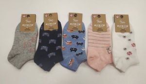 Holčičí kotníčkové ponožky - kočka | 24-27, 32-35