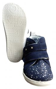 Barefoot OKbare kotníčkové barefoot boty Lime BF D 2250 blue dot bosá
