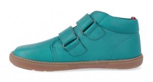 Barefoot celoroční obuv KOEL4kids - VELVET turquoise bok