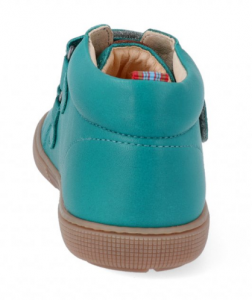 Barefoot celoroční obuv KOEL4kids - VELVET turquoise zezadu
