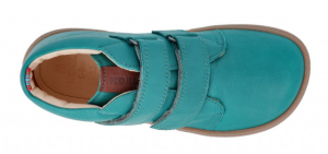 Barefoot celoroční obuv KOEL4kids - VELVET turquoise shora