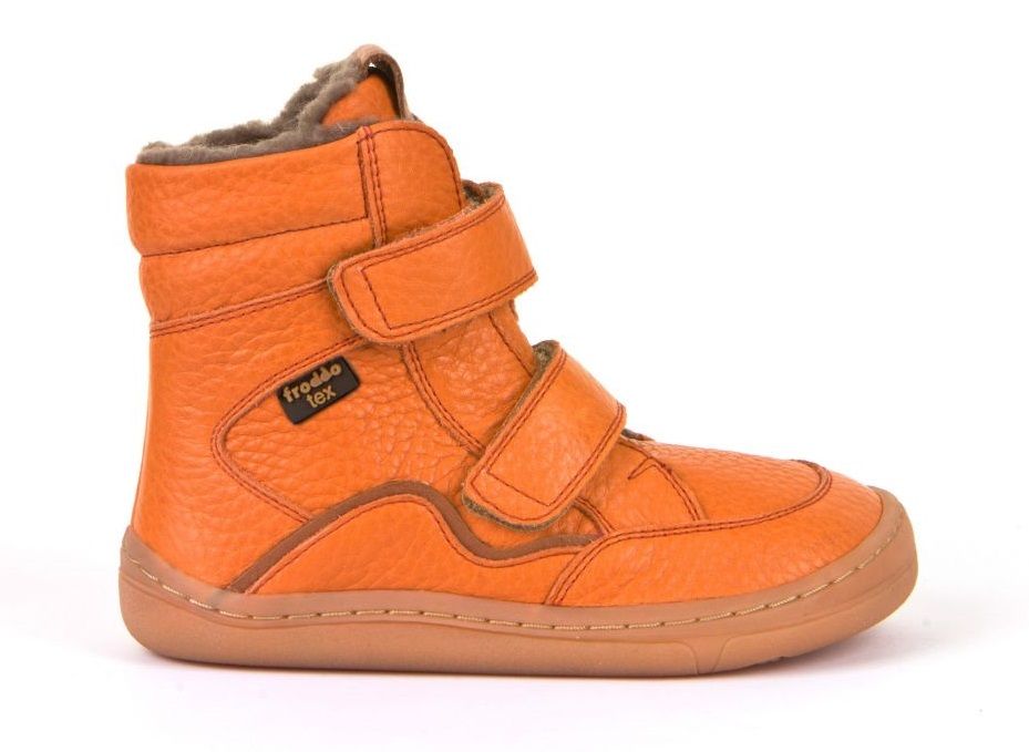 Barefoot Froddo barefoot zimní vysoké boty orange - s membránou bosá