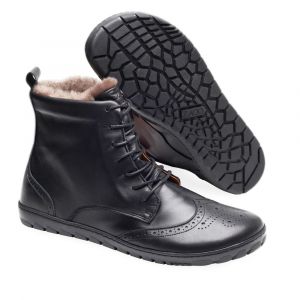 Kožené boty ZAQQ QUINTIC winter BROGUE black podrážka