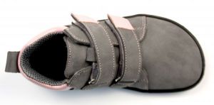 Barefoot Barefoot kožené celoroční boty EF Bea grey rose bosá