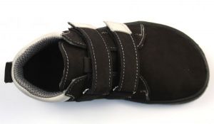 Barefoot kožené celoroční boty EF Spike Black Grey shora