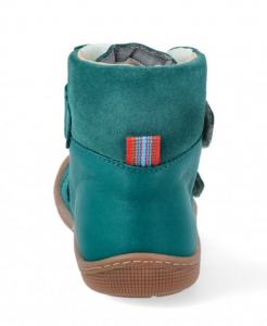 Barefoot zimní boty KOEL4kids - EMIL - turquoise zezadu