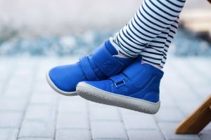 Dětské zimní barefoot boty Be Lenka Panda - Blue na noze 2