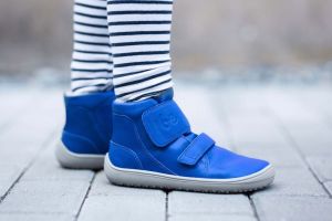 Dětské zimní barefoot boty Be Lenka Panda - Blue na noze 1