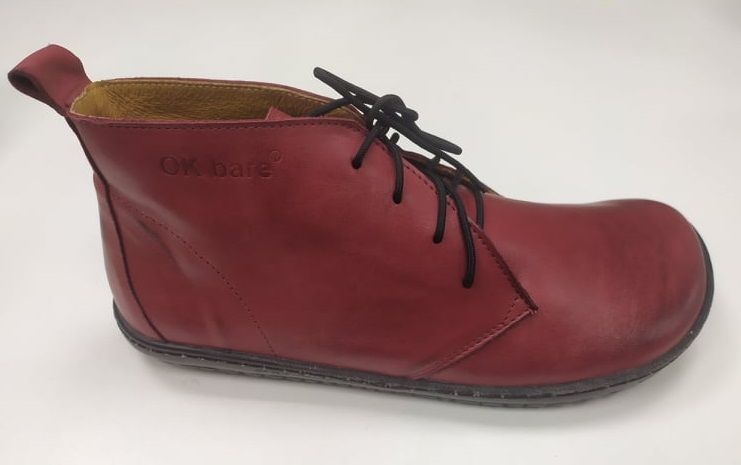 OKBARE kotníkové barefoot boty ELIS BF 1741 red