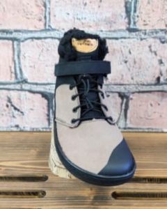 Zimní barefoot kožené boty Pegres  BF40 - capuccino | 25, 29, 30