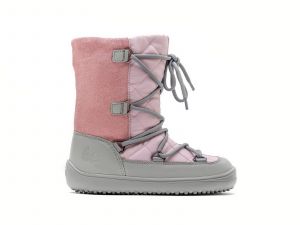 Dětské zimní barefoot sněhule Be Lenka Snowfox - Pink Grey | 26