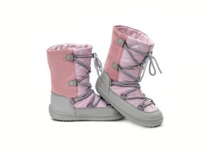 Barefoot Dětské zimní barefoot sněhule Be Lenka Snowfox - Pink Grey bosá