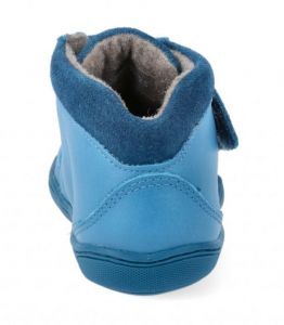 Barefoot Kotníkové zimní boty bLifestyle - Lemur wool fleece - tyrkys bosá