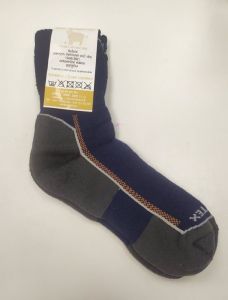 Surtex ponožky froté - 95 % merino tmavě modré s bílým pruhem | 41-43