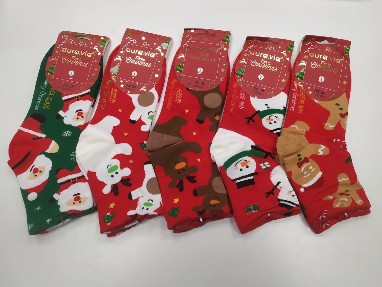 Vánoční ponožky s obrázky - dámské