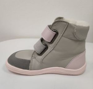 Barefoot Zimní boty BABY BARE FEBO winter - grey/pink asfaltico BABY BARE SHOES bosá