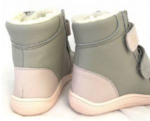 Barefoot Zimní boty BABY BARE FEBO winter - grey/pink asfaltico BABY BARE SHOES bosá