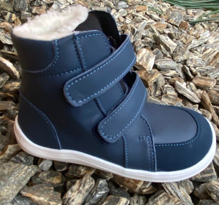 Barefoot Zimní boty Baby bare Febo winter - navy asfaltico BABY BARE SHOES bosá