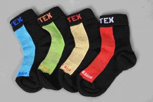 Surtex merino ponožky froté - tenké červené