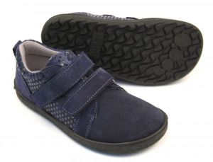 Barefoot kožené boty EF Nita Navy Blue Roundel