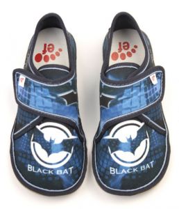 Barefoot Ef barefoot papučky 394 Bat black - uzavřené bosá