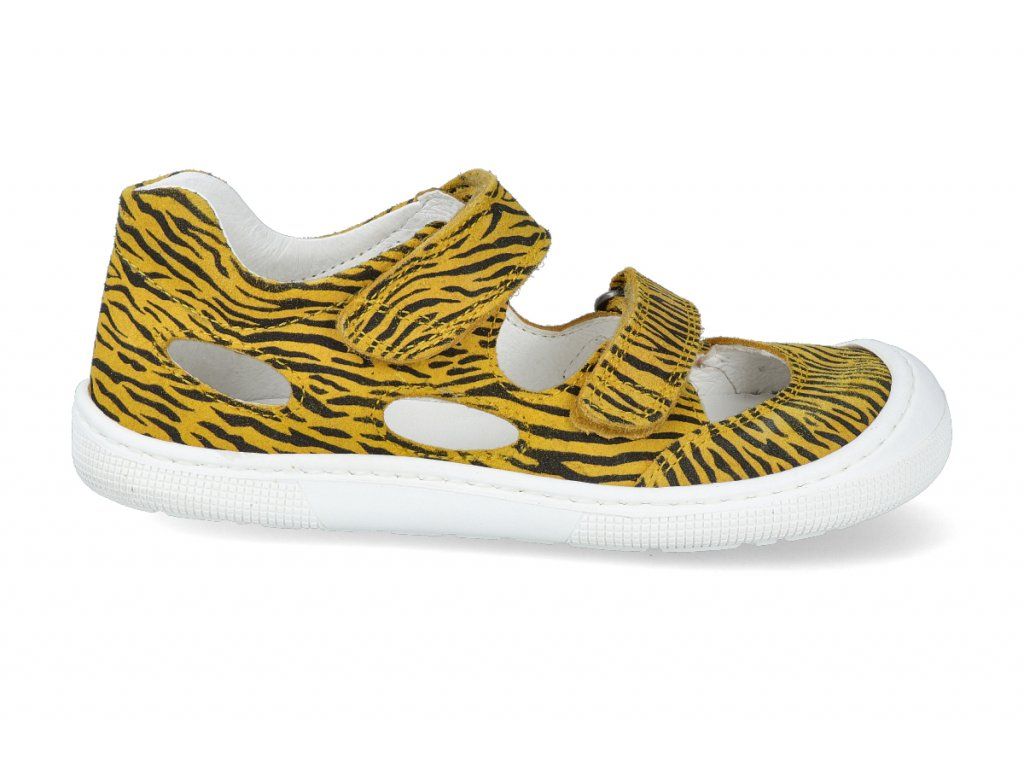 Barefoot sandálky Koel4kids - Dalila yellow zebra
