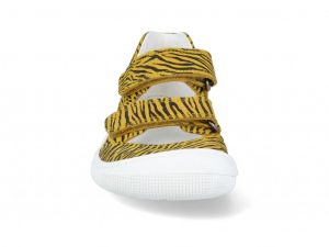 Barefoot sandálky Koel4kids - Dalila yellow zebra zepředu