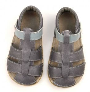 Ef barefoot sandálky - šedé s modrou shora
