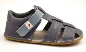 Ef barefoot sandálky - šedé s modrou | 21, 27, 29, 30, 31, 32, 33