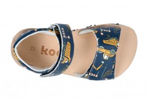 Barefoot Barefoot sandálky Koel4kids - Amelia tractor blue bosá